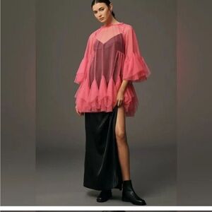 Maeve pink tulle mini dress